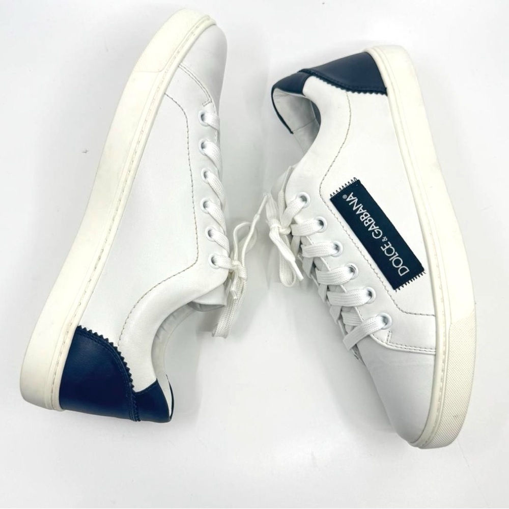 DOLCE & GABBANA Logo White Black Leather Low Top Sneakers Portofino Sneakers - Picture 13 of 16